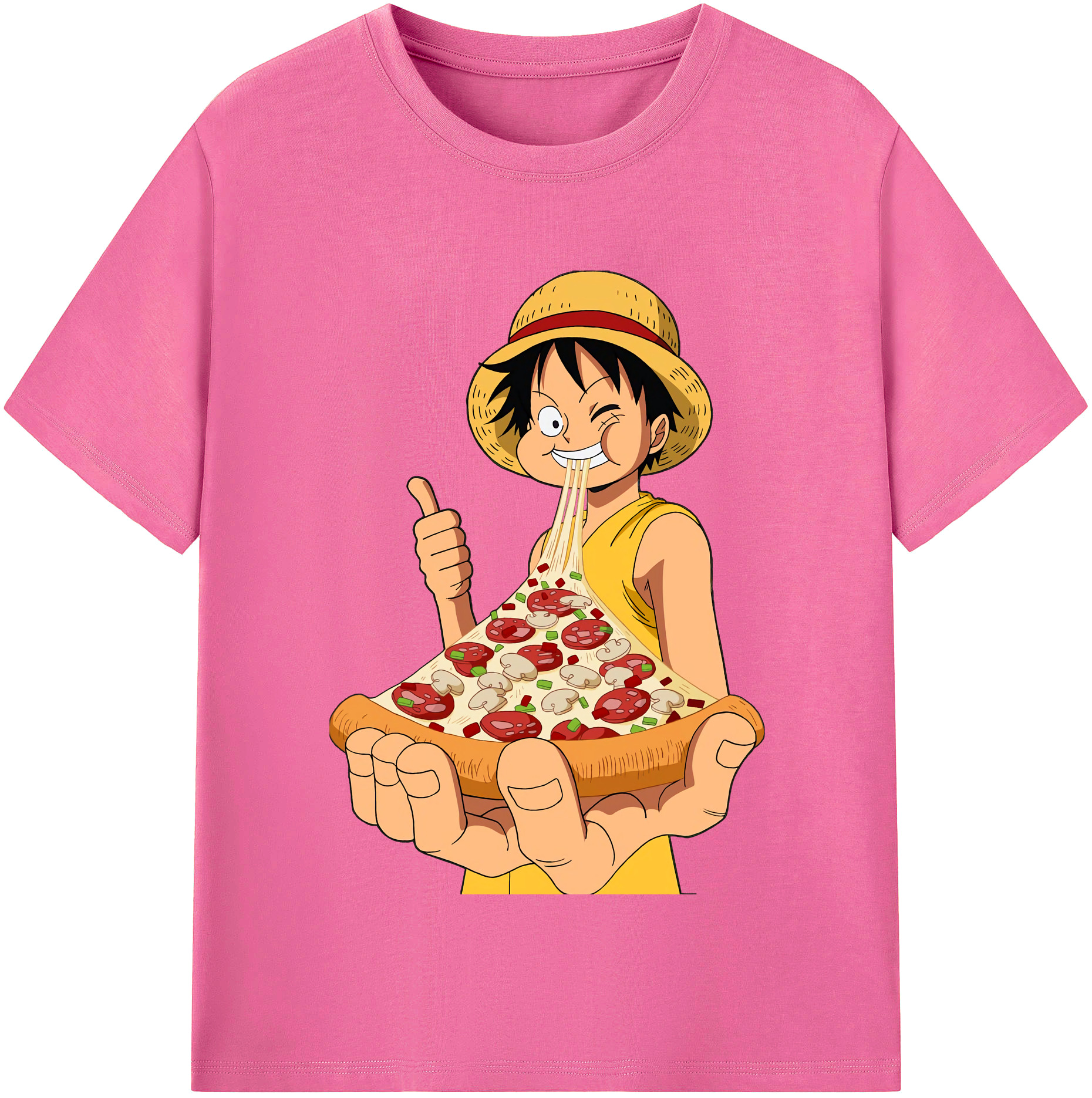 ワンピース モンキー・D・ルフィ ONE PIECE Monkey D. Luffy レディースカジュアルプリントTシャツ（綿100％）